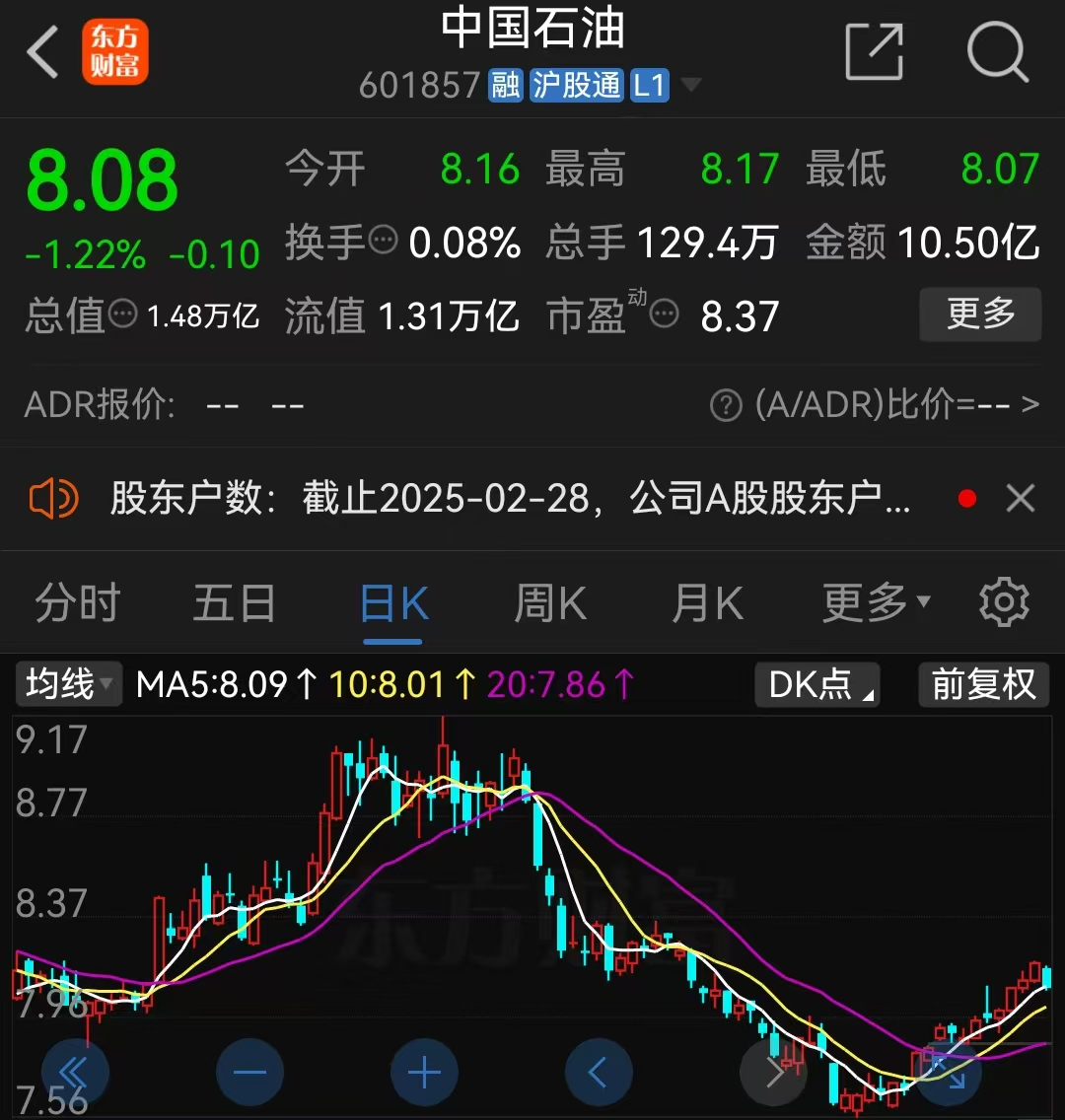 中国石油公布2024年净利润1837亿，拟每股派股息0.25元